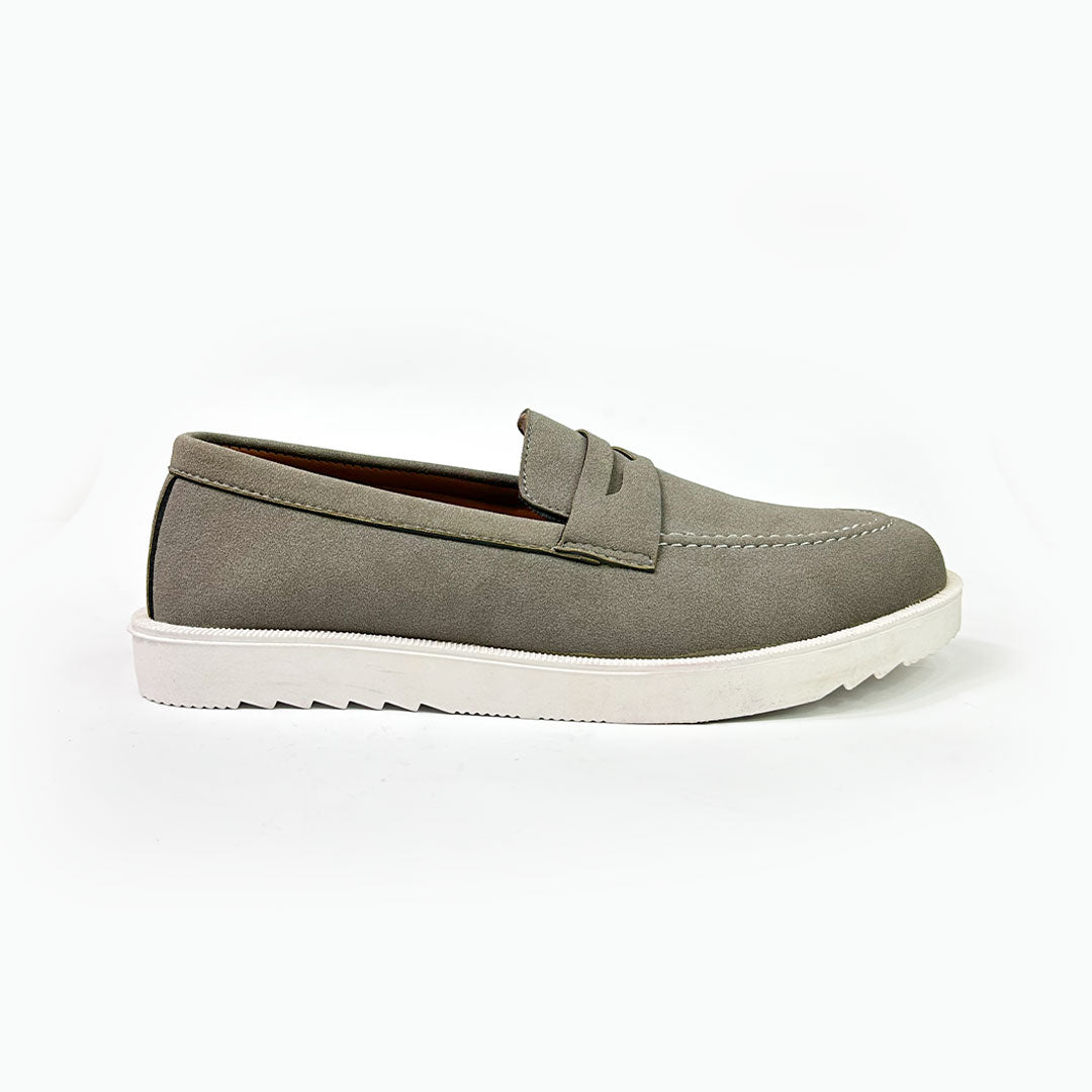 Grey Suede Loafers