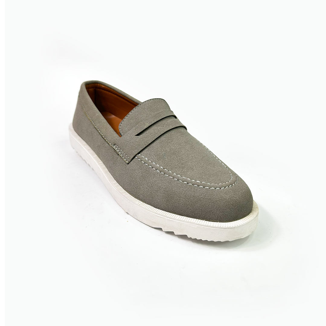 Grey Suede Loafers