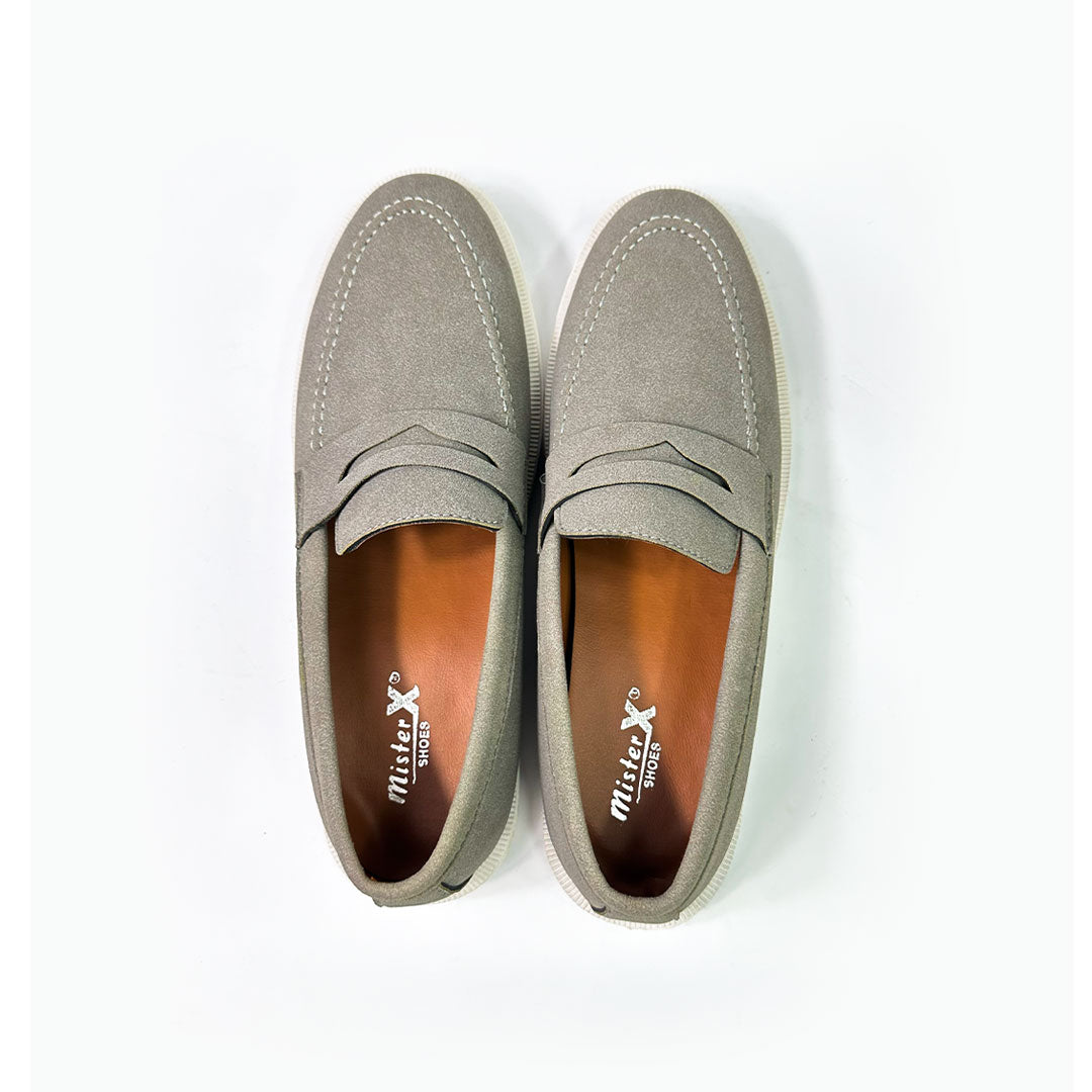 Grey Suede Loafers