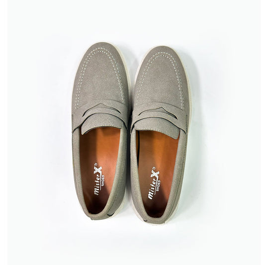 Grey Suede Loafers