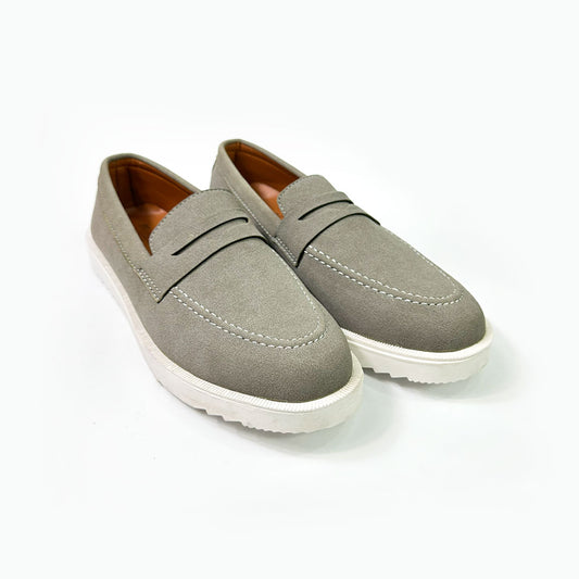 Grey Suede Loafers
