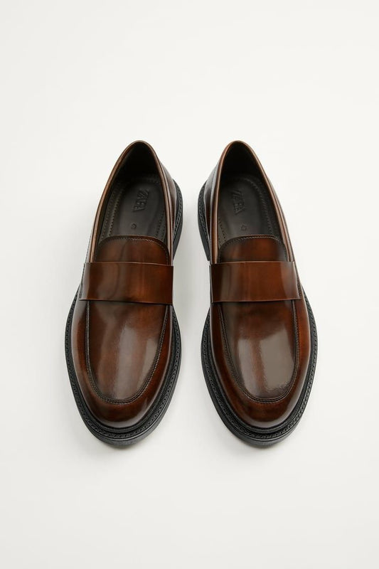 Brown Chunky Penny Loafers