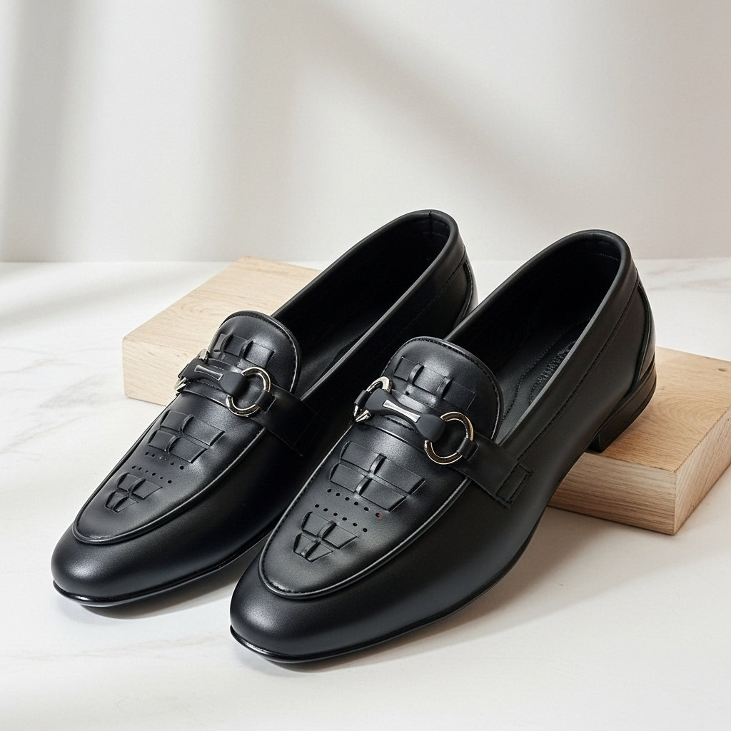 Regal Buckle Black Loafers