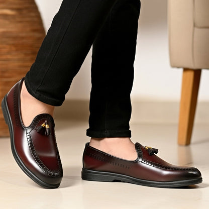Pure Hand Made  Medicated Leather Loafer With Comfortable Rubber Sole | Non Slip Italian Loafer